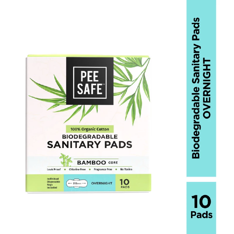 Pee Safe Biodegradable Sanitary Pads-Leak-Proof, Soft, And Rash-Free Period Protection, 10 Pads-1.webp